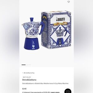 Dolce & Gabbana Blue and White Bialetti Espresso Maker